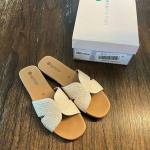 Eric Michael raffi natural slide sandals size 40